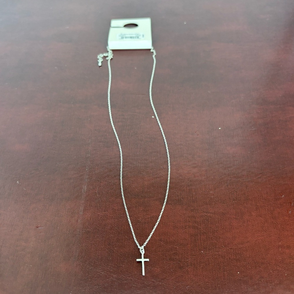 Francesca's Collections Dainty Silver Cross Necklace